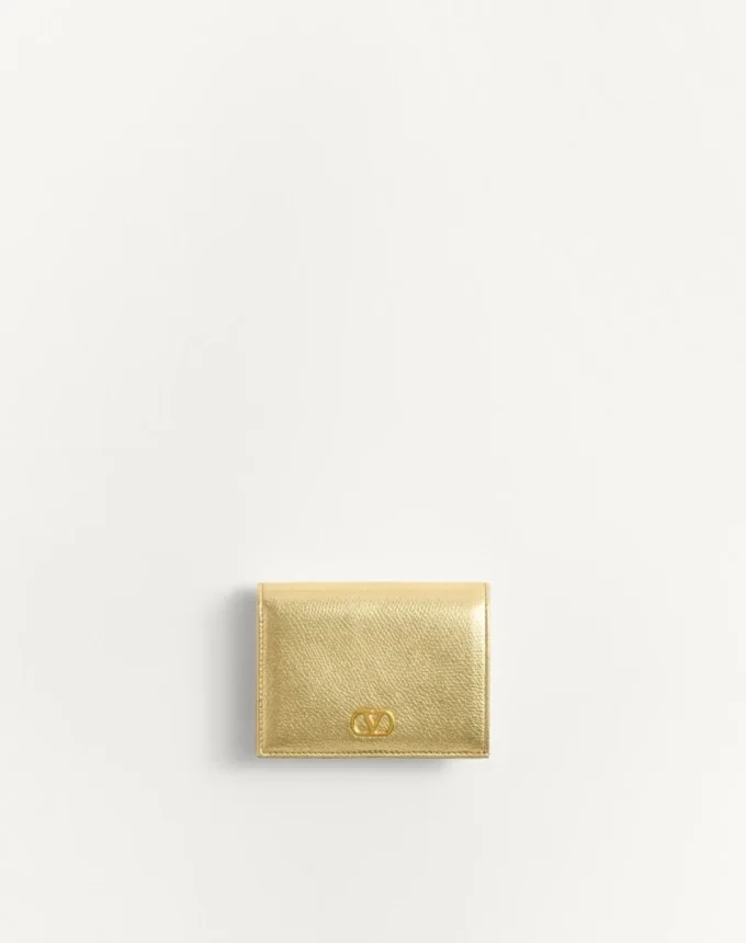 Cartera Vlogo Signature de piel de becerro granulada laminada