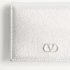 Cartera VLogo Signature de piel de becerro granulada laminada