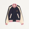 Cazadora bomber de lana y algodón con el logotipo VLogo y el parche Le Chat De La Maison