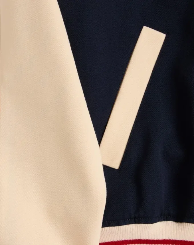 Cazadora bomber de lana y algodón con el logotipo VLogo y el parche Le Chat De La Maison