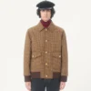 Chaqueta bomber de lana Valentino con estampado de pata de gallo