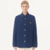 Chaqueta camisa de gabardina de algodón Valentino con VGold