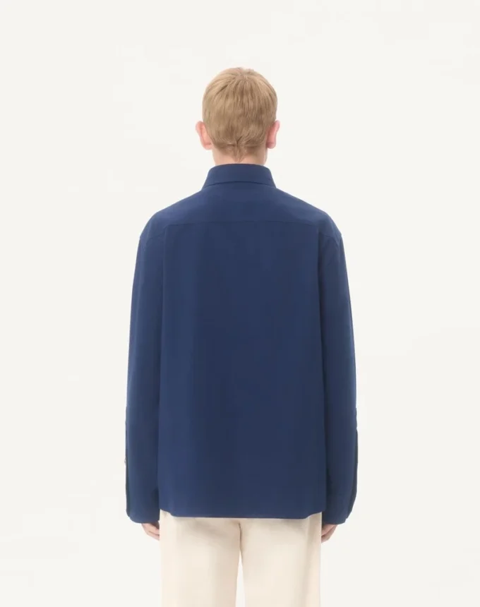 Chaqueta camisa de gabardina de algodón Valentino con VGold