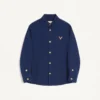 Chaqueta camisa de gabardina de algodón Valentino con VGold