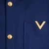 Chaqueta camisa de gabardina de algodón Valentino con VGold