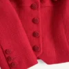 Chaqueta corta de tweed de lana liso Chaqueta corta de tweed de lana liso