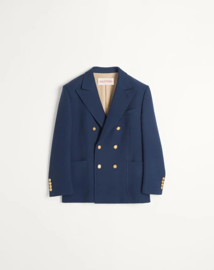 Chaqueta cruzada de doble lana