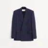Chaqueta cruzada de gabardina de lana Chaqueta cruzada de gabardina de lana