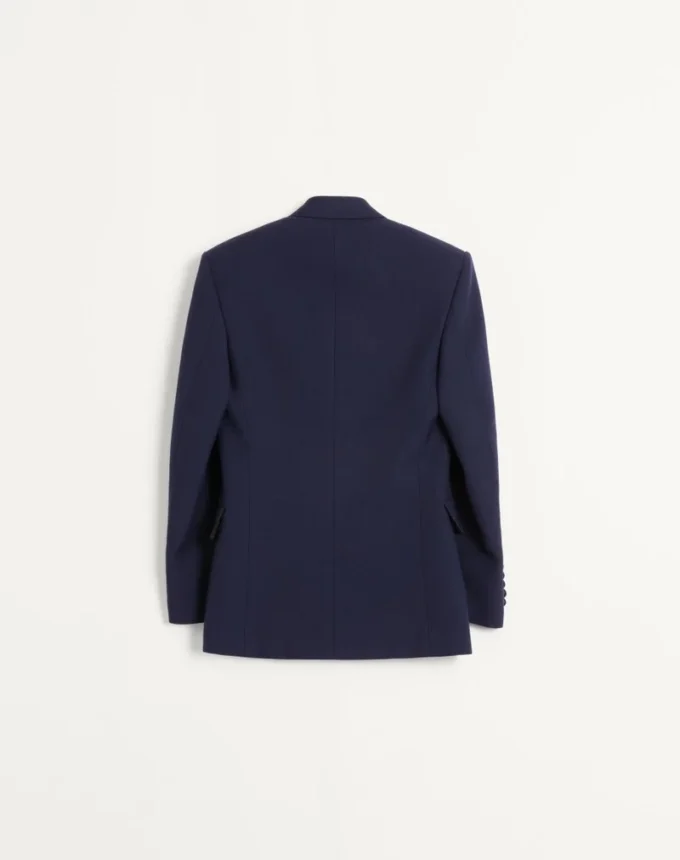 Chaqueta cruzada de gabardina de lana Chaqueta cruzada de gabardina de lana
