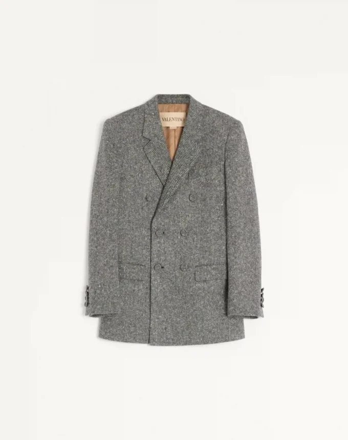 Chaqueta cruzada de Valentino en lana natté boutonné Chaqueta cruzada de Valentino en lana natté boutonné