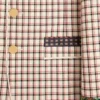 Chaqueta de algodón de un solo pecho con estampado de cuadros y bordes estampados