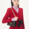 Chaqueta de crepé de lana con lazo en contraste Chaqueta de crepé de lana con lazo en contraste