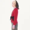 Chaqueta de crepé de lana con lazo en contraste Chaqueta de crepé de lana con lazo en contraste