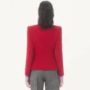 Chaqueta de crepé de lana con lazo en contraste Chaqueta de crepé de lana con lazo en contraste