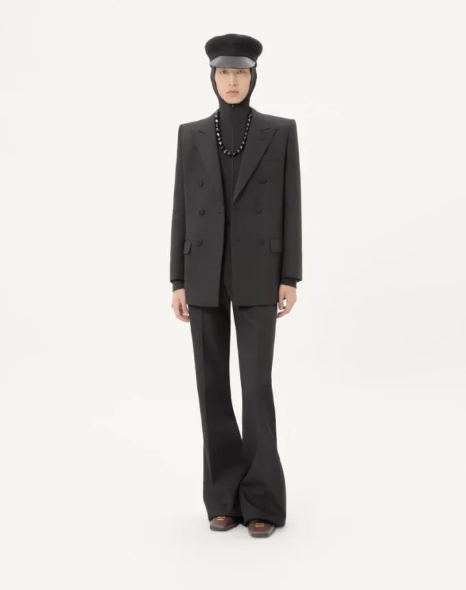 Chaqueta de gabardina de lana cruzada de Valentino
