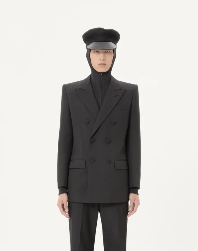 Chaqueta de gabardina de lana cruzada de Valentino