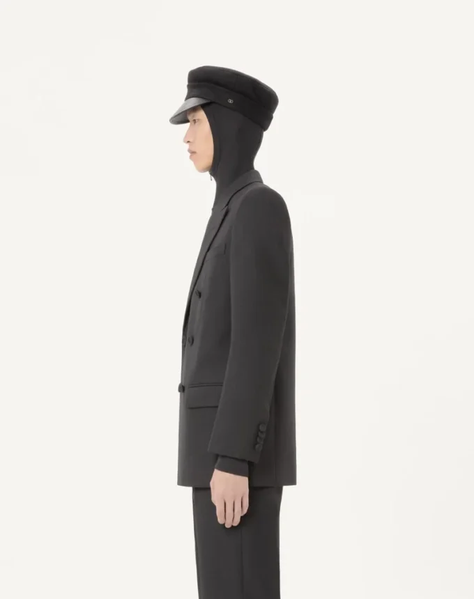 Chaqueta de gabardina de lana cruzada de Valentino
