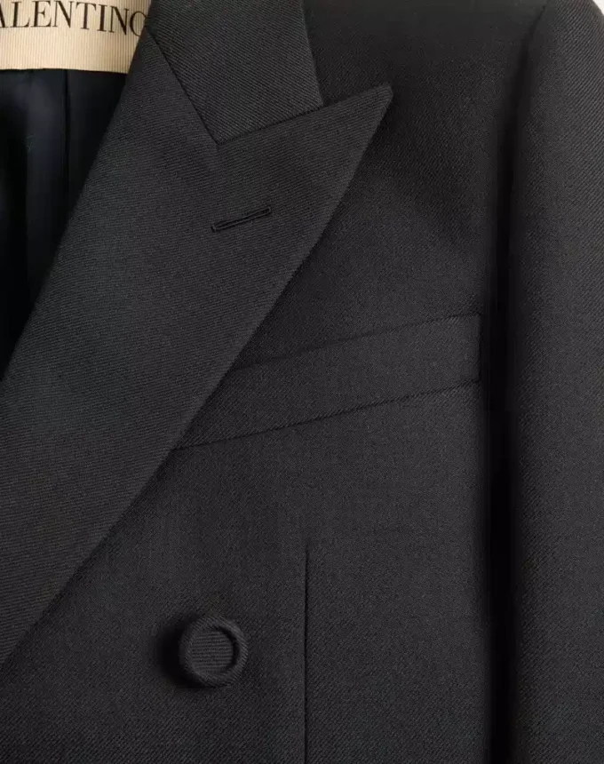 Chaqueta de gabardina de lana cruzada de Valentino