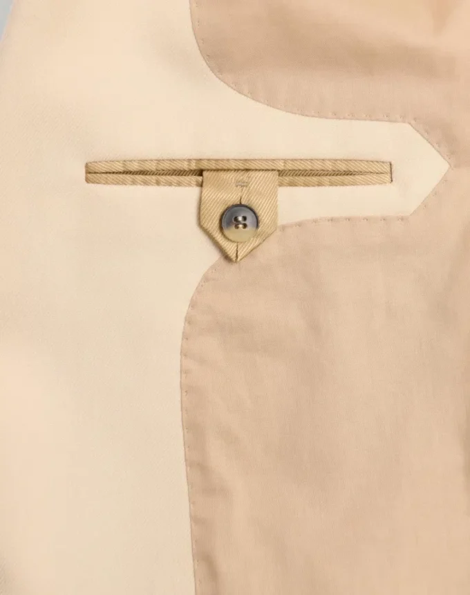 Chaqueta de gabardina de lana de botonadura sencilla