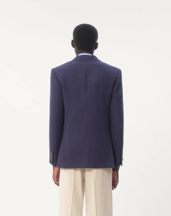 Chaqueta de gabardina de lana de botonadura sencilla Chaqueta de gabardina de lana de botonadura sencilla