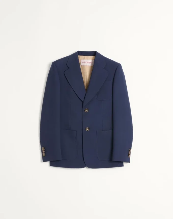 Chaqueta de gabardina de lana de botonadura sencilla Chaqueta de gabardina de lana de botonadura sencilla