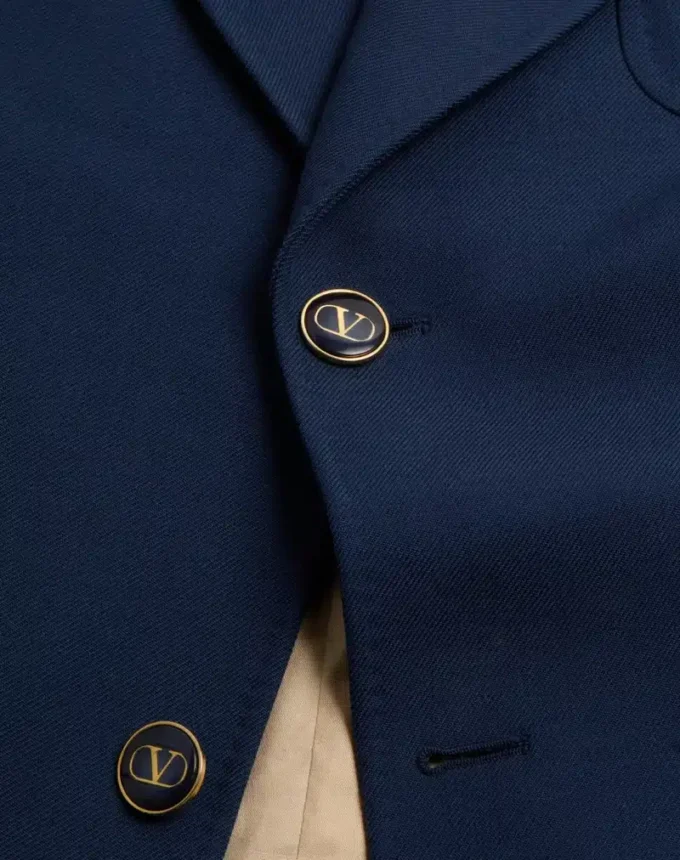 Chaqueta de gabardina de lana de botonadura sencilla Chaqueta de gabardina de lana de botonadura sencilla