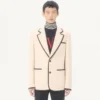 Chaqueta de gabardina de lana de botonadura sencilla de Valentino