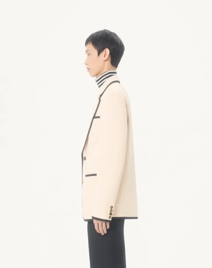 Chaqueta de gabardina de lana de botonadura sencilla de Valentino