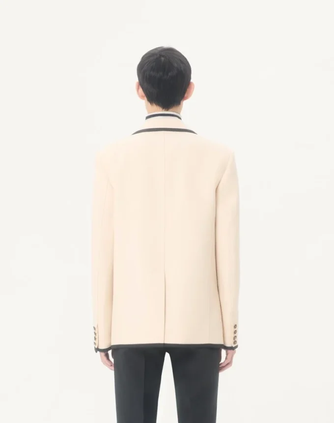 Chaqueta de gabardina de lana de botonadura sencilla de Valentino