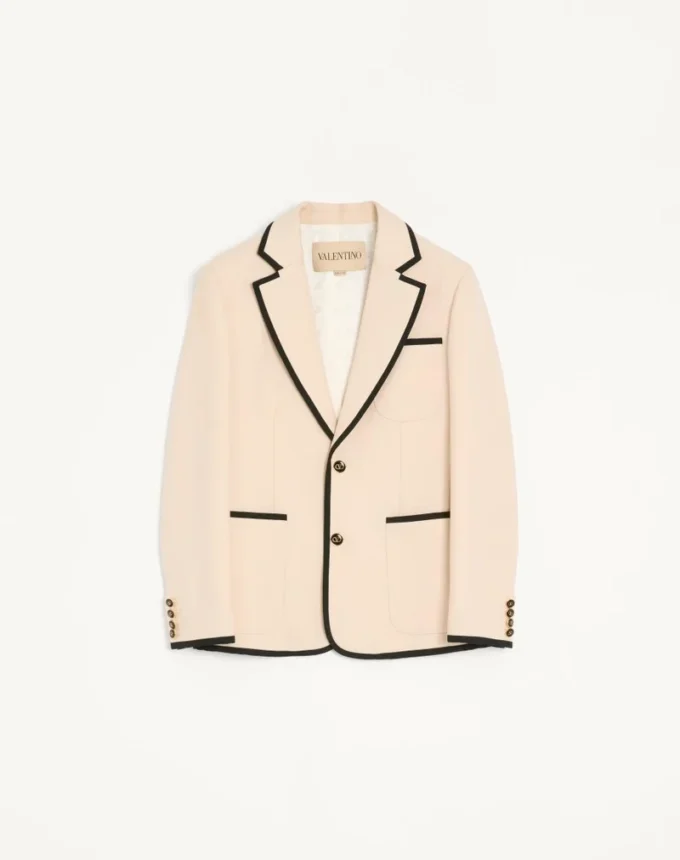 Chaqueta de gabardina de lana de botonadura sencilla de Valentino
