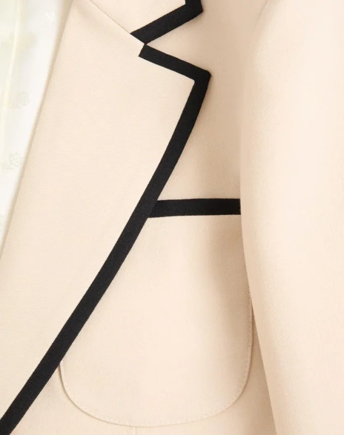 Chaqueta de gabardina de lana de botonadura sencilla de Valentino