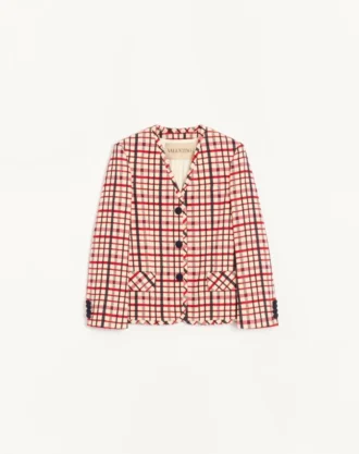 Chaqueta de lana con estampado de cuadros Chaqueta de lana con estampado de cuadros