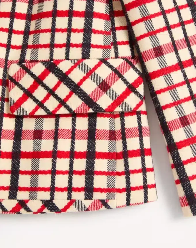 Chaqueta de lana con estampado de cuadros Chaqueta de lana con estampado de cuadros