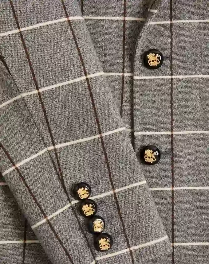 Chaqueta de lana cruzada con estampado de cuadros de Valentino