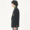 Chaqueta de lana de botonadura sencilla con parche Valentino