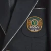 Chaqueta de lana de botonadura sencilla con parche Valentino