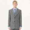 Chaqueta de lana mouliné de botonadura sencilla de Valentino Chaqueta de lana mouliné de botonadura sencilla de Valentino