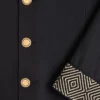 Chaqueta de lana y algodón de botonadura sencilla con ribetes jacquard Chaqueta de lana y algodón de botonadura sencilla con ribetes jacquard