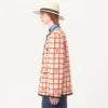Chaqueta de mezcla de lana con estampado de cuadros en V