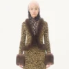 Chaqueta de punto jacquard con estampado animal y lurex Chaqueta de punto jacquard con estampado animal y lurex