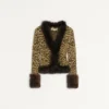 Chaqueta de punto jacquard con estampado animal y lurex Chaqueta de punto jacquard con estampado animal y lurex
