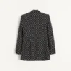 Chaqueta de seda shantung de botonadura sencilla con estampado Plusdepois