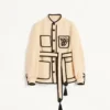Chaqueta de seda y lona de yute con bordado VG