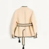 Chaqueta de seda y lona de yute con bordado VG