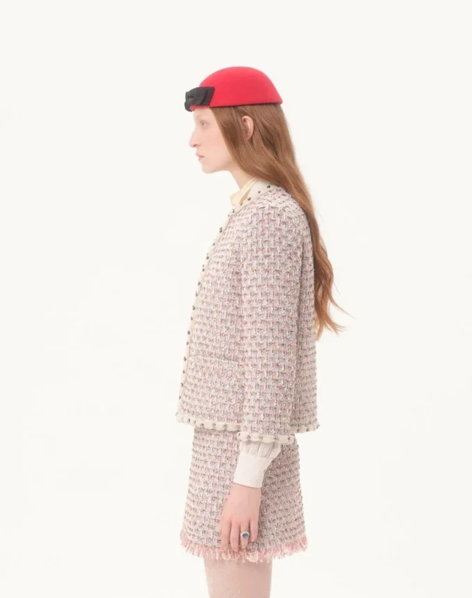 Chaqueta de tweed con cinta bordada Chaqueta de tweed con cinta bordada