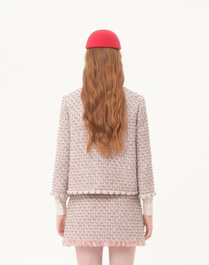 Chaqueta de tweed con cinta bordada Chaqueta de tweed con cinta bordada