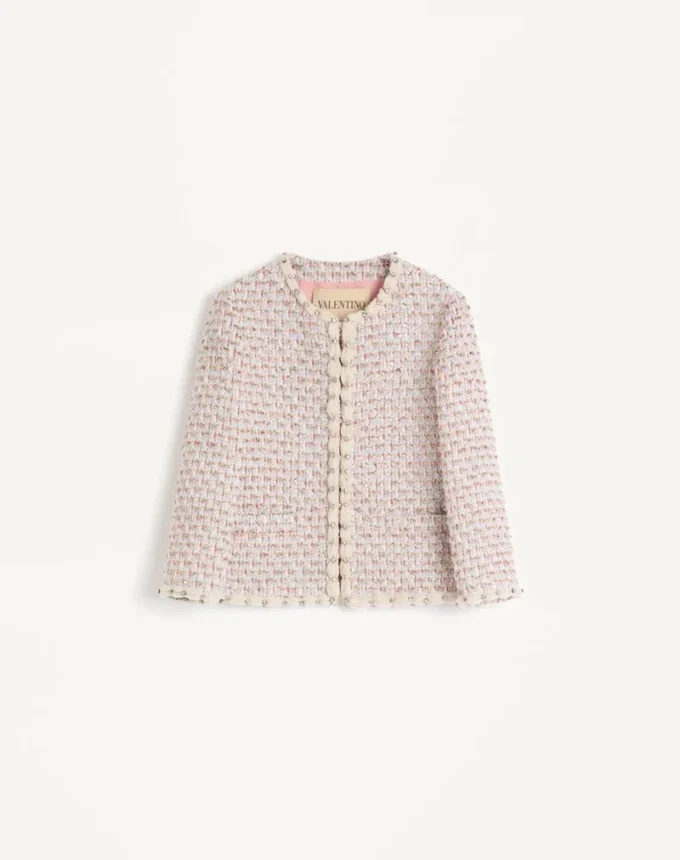 Chaqueta de tweed con cinta bordada Chaqueta de tweed con cinta bordada