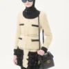 Chaqueta de tweed de lana lisa Chaqueta de tweed de lana lisa