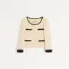 Chaqueta de tweed de lana lisa Chaqueta de tweed de lana lisa