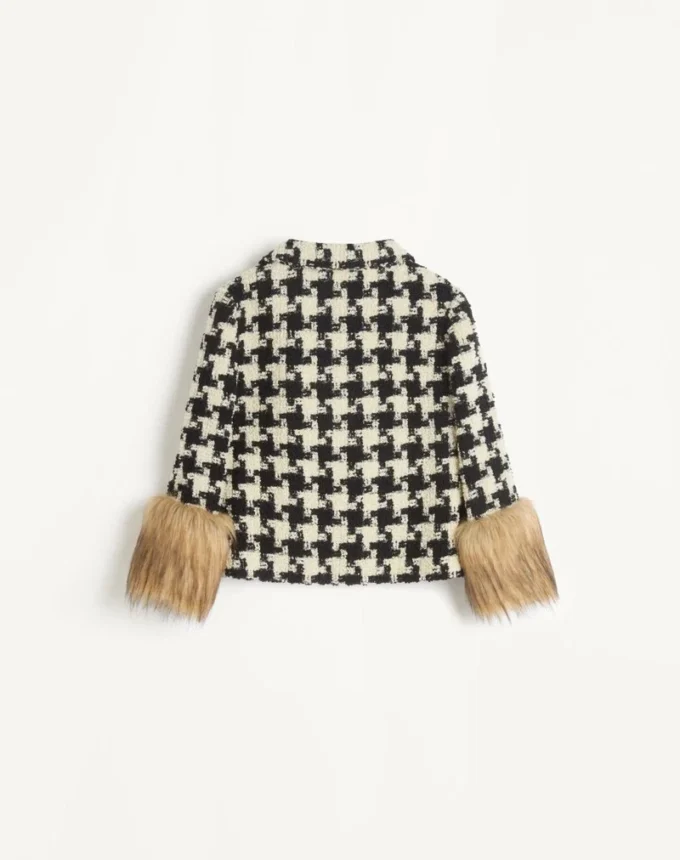 Chaqueta de tweed macro pied de poule Chaqueta de tweed macro pied de poule